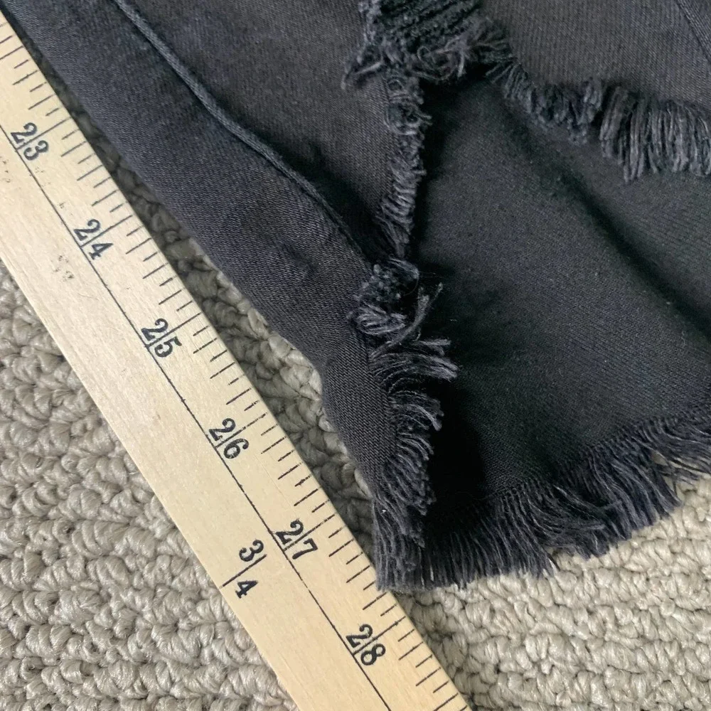 KanCan Womens Jeans Size 9/28 Black Denim Brielle‎ High Rise Ankle Skinny Frayed